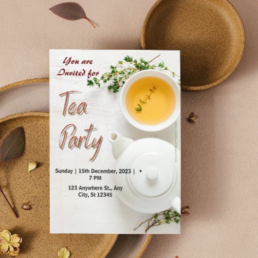 グリーンオーガニックティーパーティー招待状 招待状