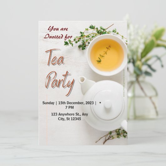 グリーンオーガニック ティーパーティー ご招待 招待状 (スタンド正面)