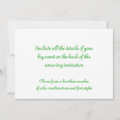 グリーンオーキッドの招待状 招待状 (裏面)