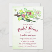 グリーンオーキッドの花のブライダルシャワー招待状 招待状 (正面)