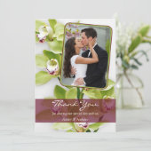 グリーンオーキッドフォト結婚ズサンキューカード サンキューカード (スタンド正面)