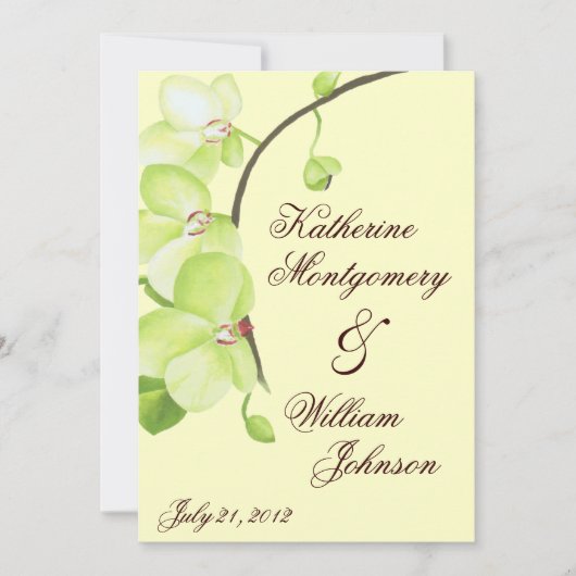 グリーンオーキッド結婚式招待状 招待状 (正面)
