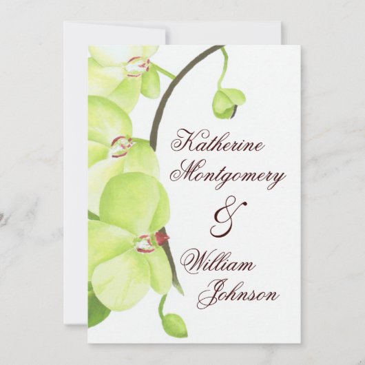 グリーンオーキッド結婚式招待状 招待状 (正面)
