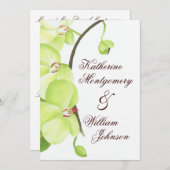 グリーンオーキッド結婚式招待状 招待状 (正面/裏面)
