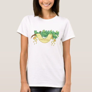 グリーンオークの旗と枝葉 Tシャツ