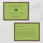 グリーンオークの木の結婚式のレセプションカード エンクロージャーカード (正面/裏面)