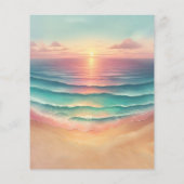 グリーンオーシャンビーチの水彩画サイン 私たちは太陽の光を描く チラシ (裏面)