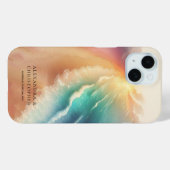 グリーンオーシャンビーチ水彩スタイリッシュサマーサン Case-Mate iPhoneケース (裏面 (横))