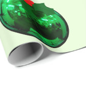 グリーンオーナメントオンライトグリーンラッピング紙 ラッピングペーパー (ロールコーナー)