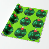 グリーンオーナメントホリーグリーン包装紙 ラッピングペーパー (アンロールド)