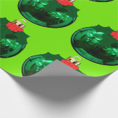 グリーンオーナメントホリーグリーン包装紙 ラッピングペーパー (角)