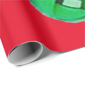 グリーンオーナメントレッドラッピング紙 ラッピングペーパー (ロールコーナー)