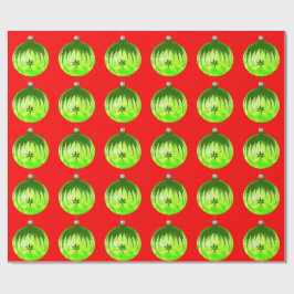 グリーンオーナメントレッドラッピング紙 ラッピングペーパー