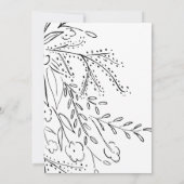 グリーンオーバーフローするブーケ結婚式招待状 セーブザデート (裏面)