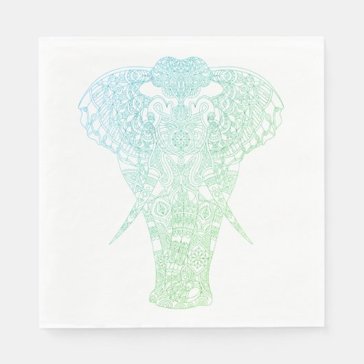グリーンオーラエレファントナプキン スタンダードランチョンナプキン (正面)
