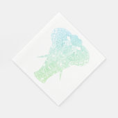 グリーンオーラエレファントナプキン スタンダードランチョンナプキン (角)