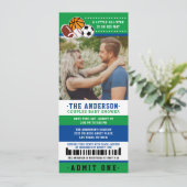 グリーンオールスタースポーツチケットカップルのシャワーフォト 招待状 (スタンド正面)