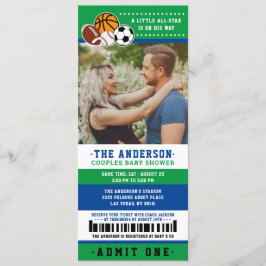 グリーンオールスタースポーツチケットカップルのシャワーフォト 招待状