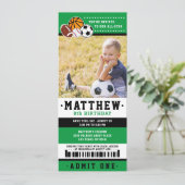 グリーンオールスタースポーツチケット誕生日パーティー写真 招待状 (スタンド正面)