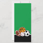 グリーンオールスタースポーツチケット誕生日パーティー写真 招待状 (裏面)