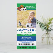 グリーンオールスタースポーツチケット誕生日パーティー写真 招待状 (スタンド正面)