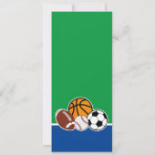 グリーンオールスタースポーツチケット誕生日パーティー写真 招待状 (裏面)