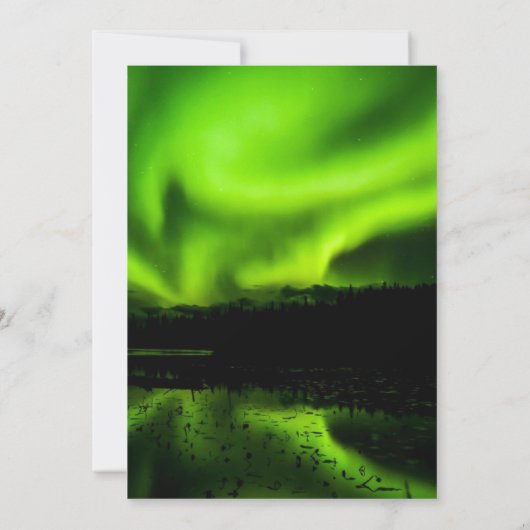 グリーンオーロラノーザンライト結婚式招待状 招待状 (裏面)