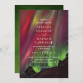 グリーンオーロラ結婚式招待状 招待状 (正面/裏面)
