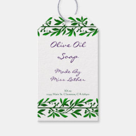 グリーンオ葉リーブカスタム石鹸ラベル ギフトタグ