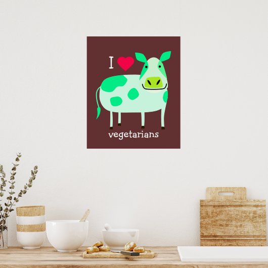 グリーンカウズ – ベジタリアン ポスター (キッチン)