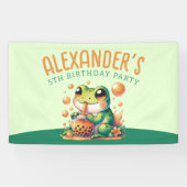 グリーンカエルとオレンジボバブルティーパーティー 横断幕 (横)