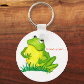 グリーンカエルのキーチェーン キーホルダー (正面)