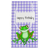 グリーンカエルのギンガム スモールペーパーバッグ (正面)