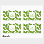 グリーンカエルのシール 長方形シール (シート)