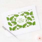 グリーンカエルのシール 長方形シール (封筒)