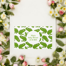 グリーンカエルのシール 長方形シール