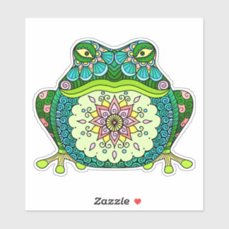 グリーンカエルのステッカー シール