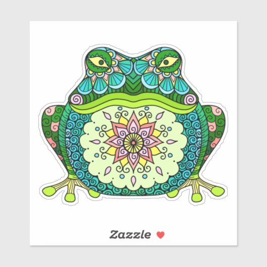 グリーンカエルのステッカー シール (シート)