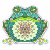 グリーンカエルのステッカー シール (正面)