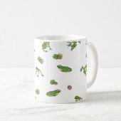 グリーンカエルのパターン コーヒーマグカップ (正面右)