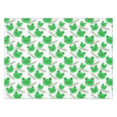 グリーンカエルのパターン テーブルクロス (正面(横))