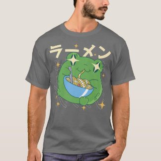 グリーンカエルのラーメン河合うどんギフト日本カエル Tシャツ