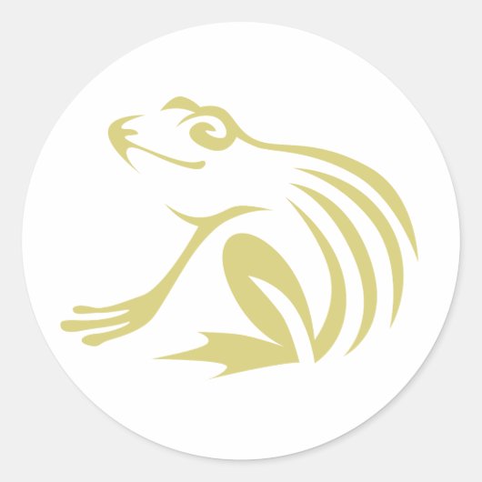 グリーンカエルのロゴ ラウンドシール (正面)