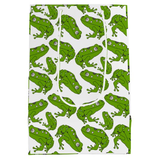 グリーンカエルの漫画 ミディアムペーパーバッグ (裏面)