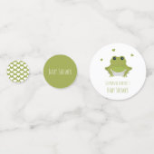 グリーンカエルハート名ベビーシャワー コンフェッティ (正面)