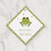 グリーンカエルハート名ベビーシャワー フェイバータグ (裏面)