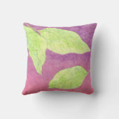 グリーンカエル水彩紫色枕 クッション (裏面)