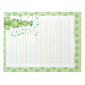 グリーンカエル点々のあるの森の動物 ノートパッド (正面)