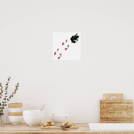 グリーンカエル血足跡ゴシック両生類 ポスター (キッチン)