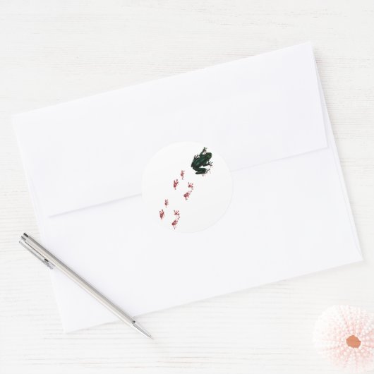 グリーンカエル血足跡ゴシック両生類 ラウンドシール (封筒)